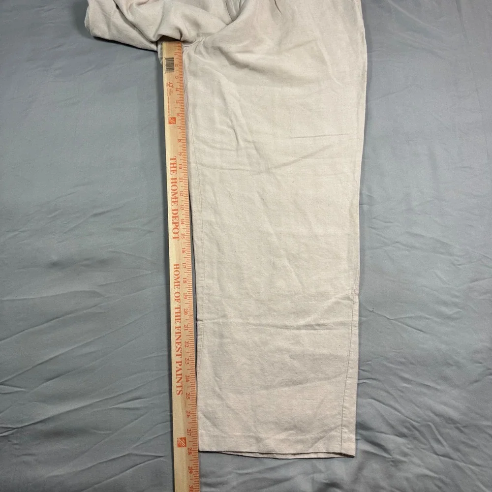 Tommy Bahama Mens 40x30 (Fits 40x28) Linen Silk Pleated Beige Straight Leg Pants